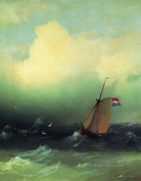 storm at sea 1847 Romantic Ivan Aivazovsky Russian Oil Paintings